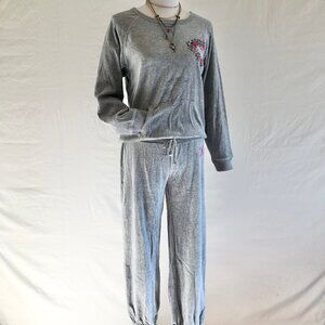 Vintage Gray Velour Athleisure Set